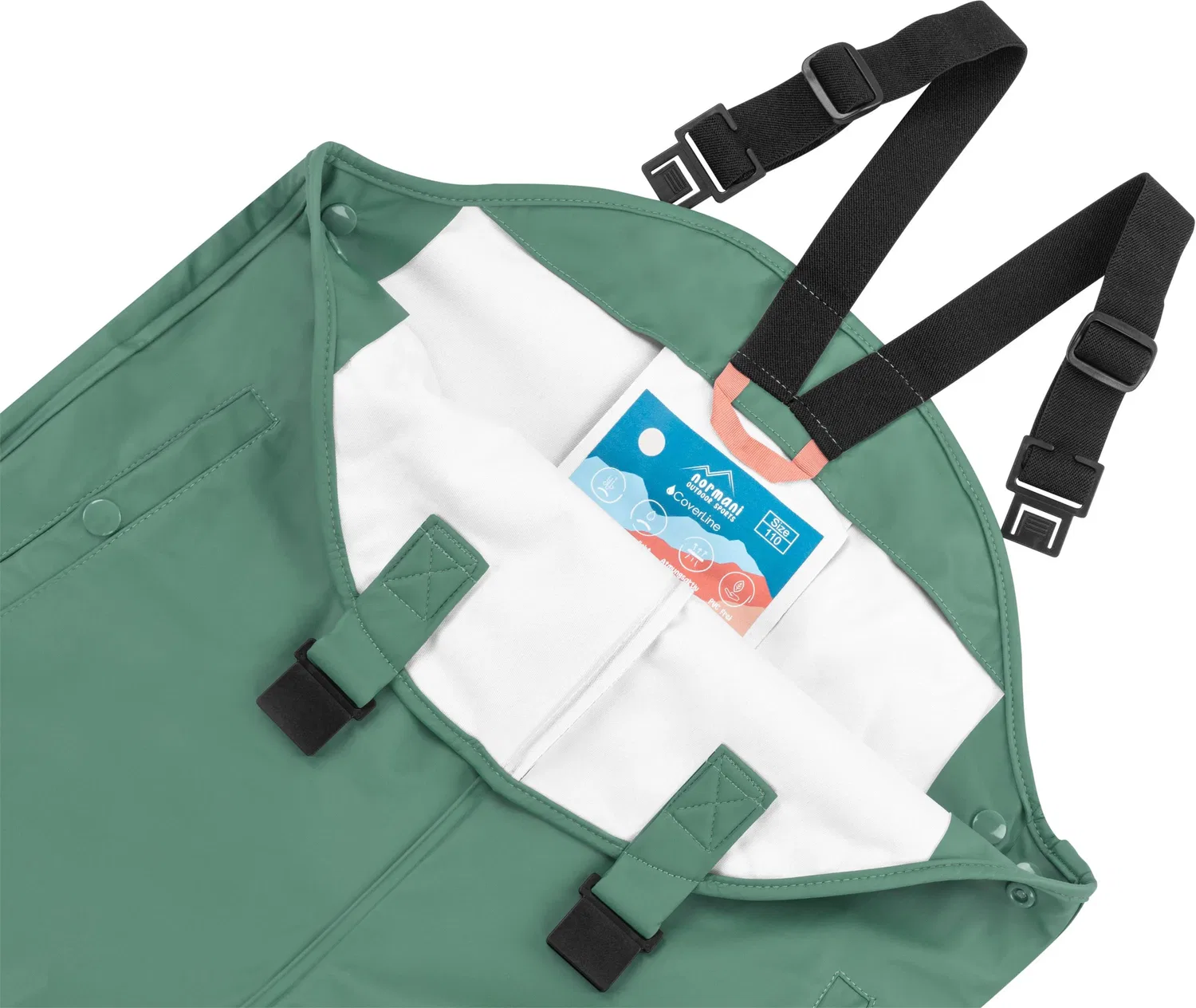 Дождевые штаны с лямками, темно-зеленый Normani Outdoor Sports — фото 3