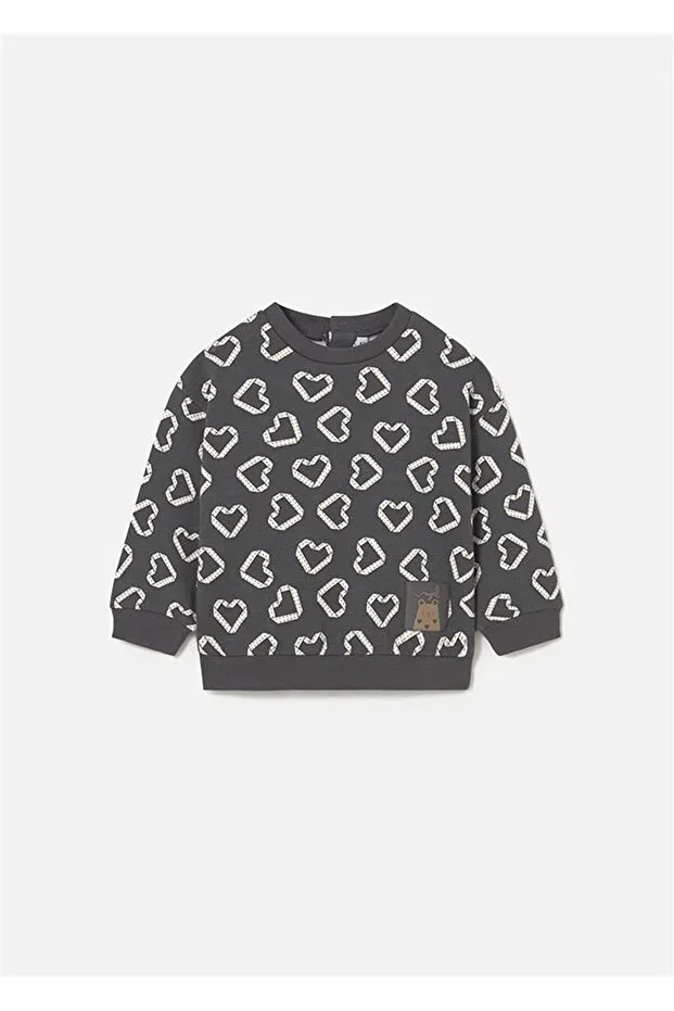 Детские свитшот для девочек с принтом Mayoral, Anthracite