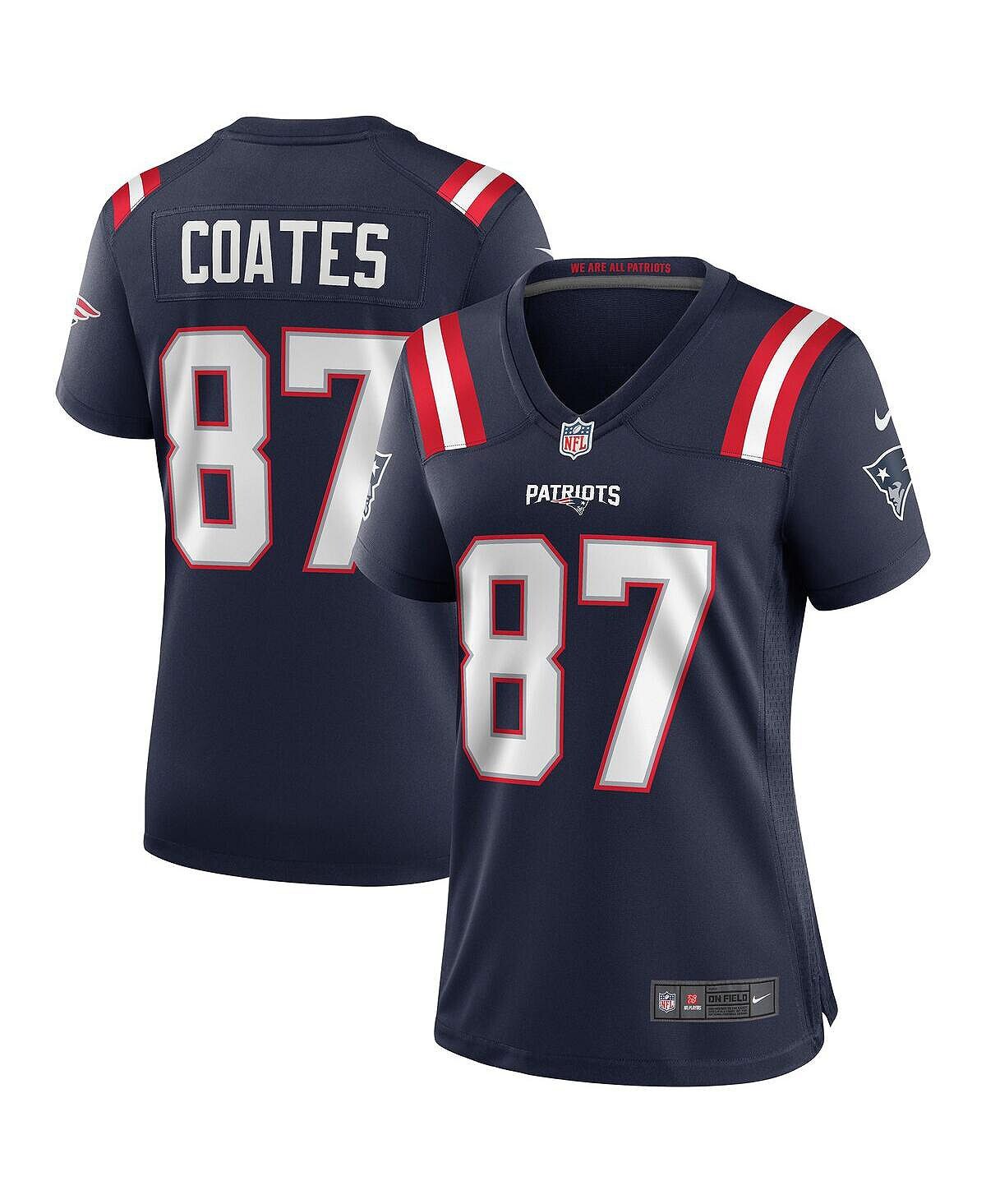 

Женская футболка ben coates navy new england patriots game для пенсионеров Nike, синий