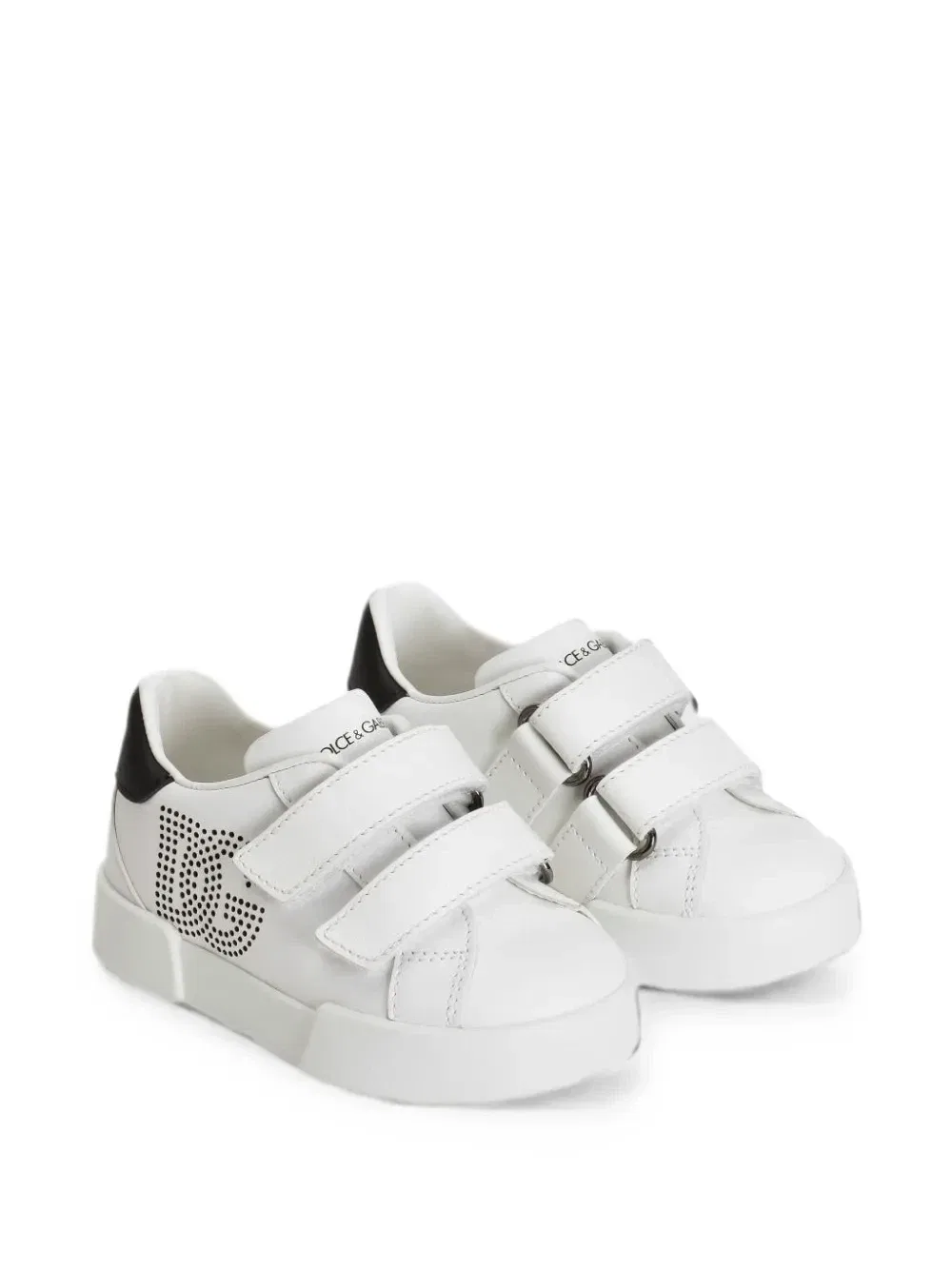 Кожаные кроссовки на липучках Dolce & Gabbana Kids, белый — фото 3