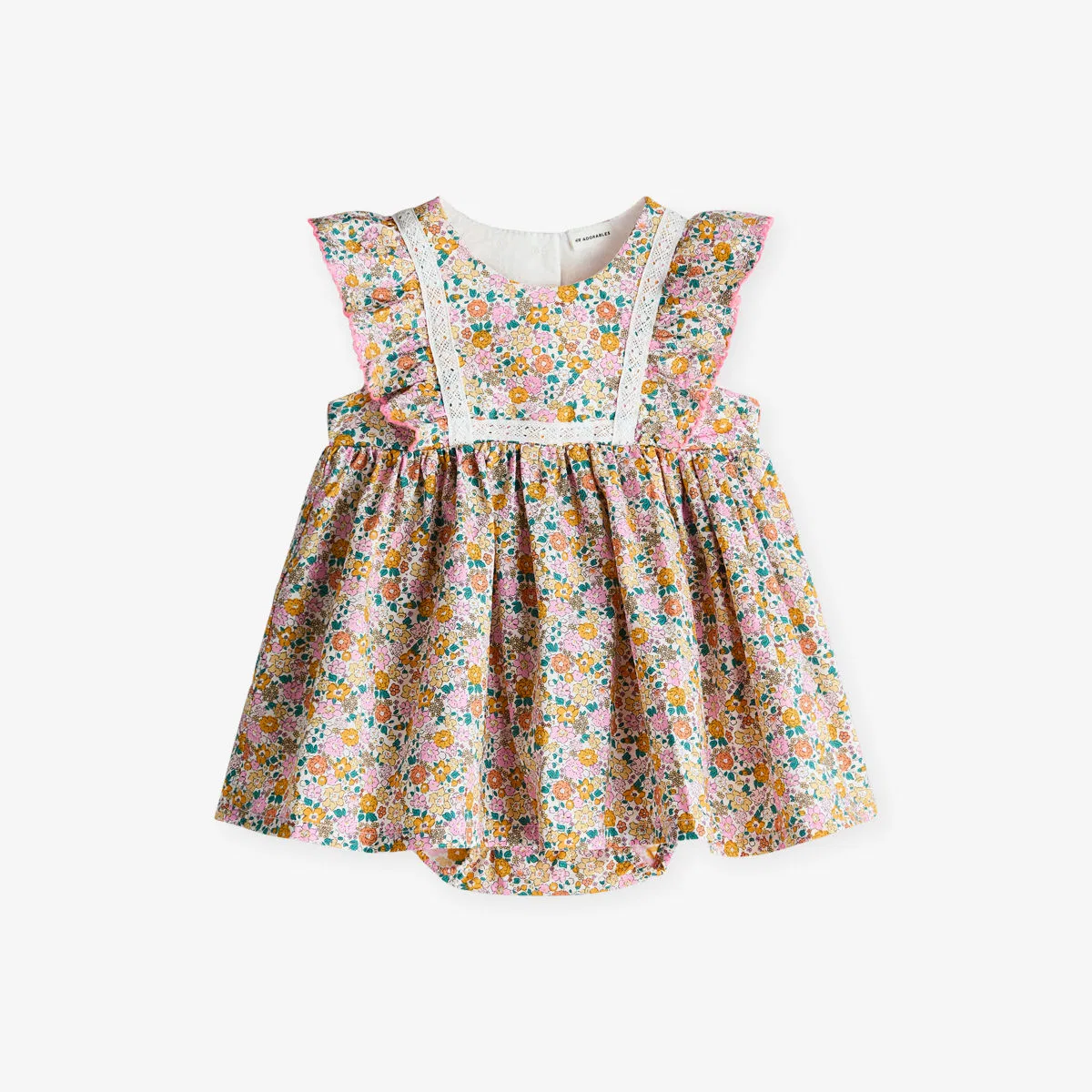 Хлопковое платье без рукавов с цветочным принтом, размер 0-9 месяцев H&M Adorables, желтый