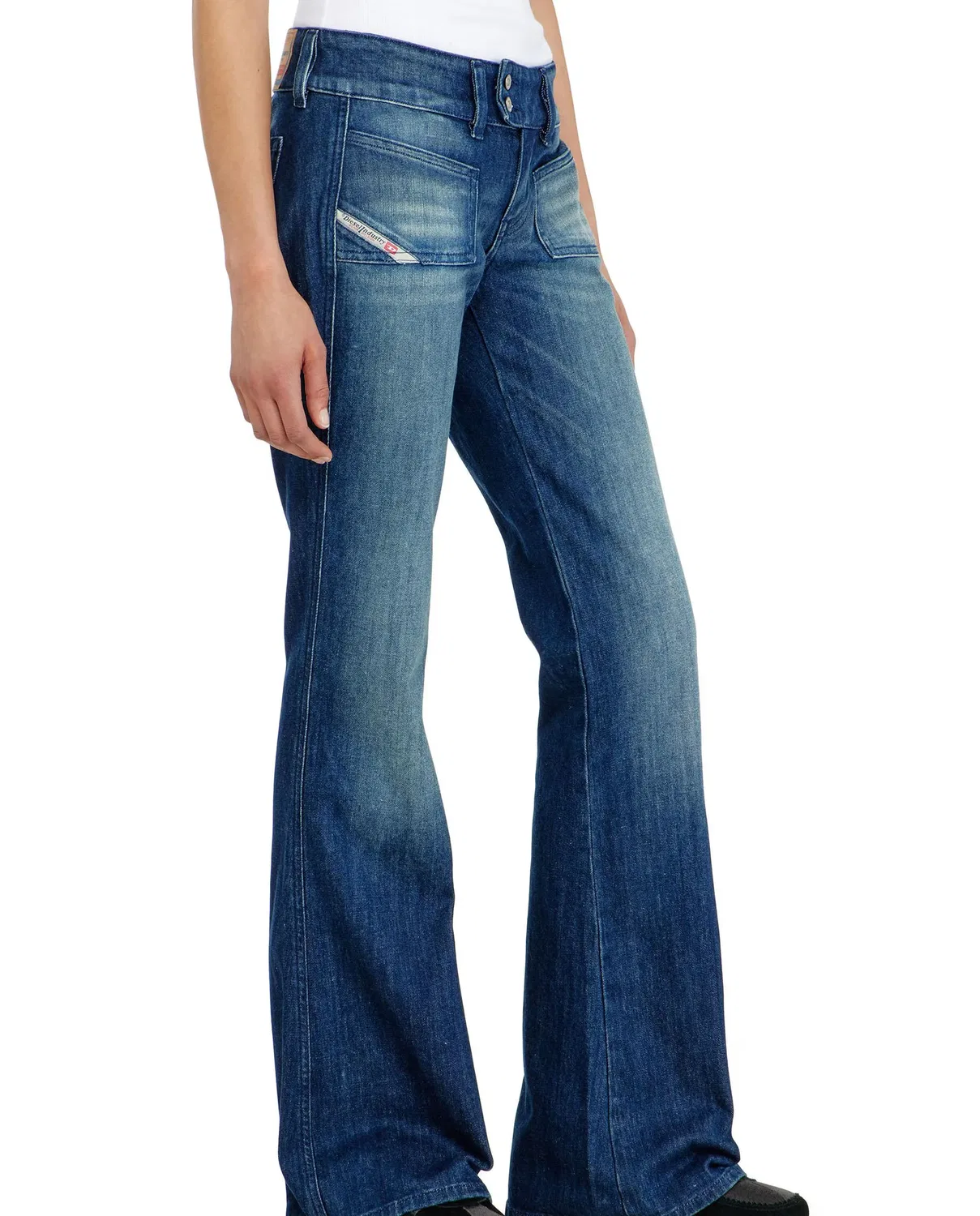 Женские джинсы-клеш из органического хлопка Diesel, Azul Denim — фото 3