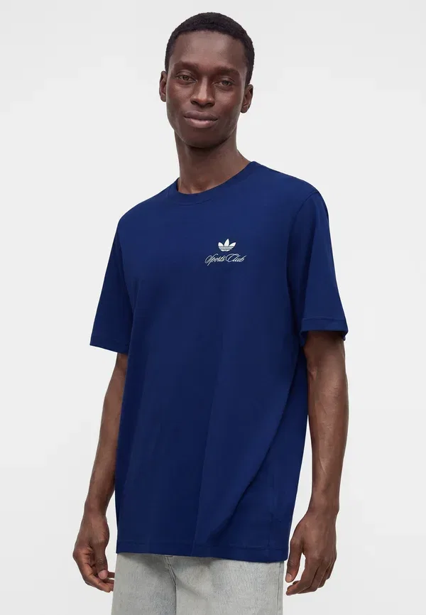Футболка Sportclub свободного кроя унисекс - футболка с принтом Adidas Originals, темно-синий — фото 4