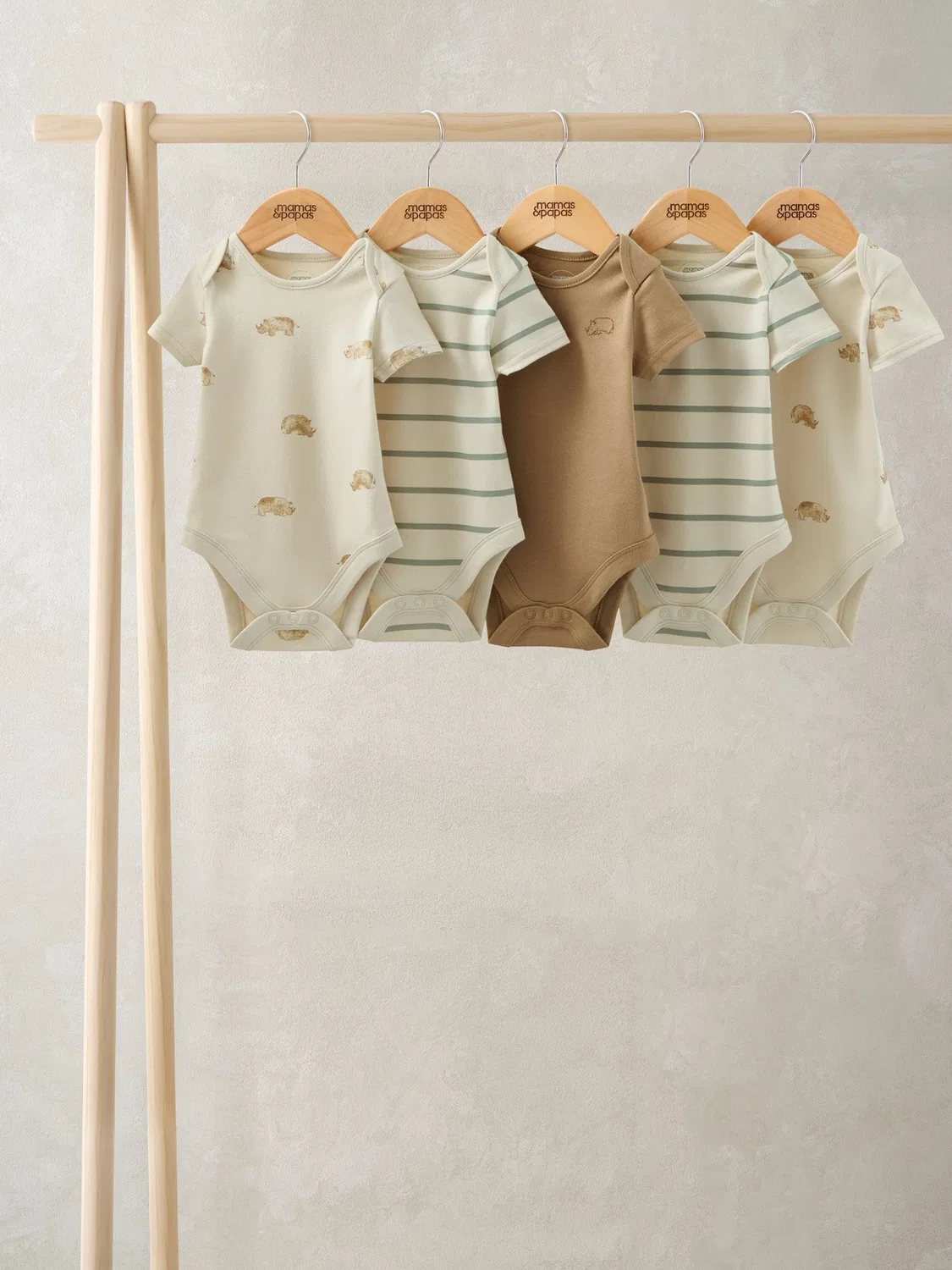 Боди для новорожденных, 5 шт Mamas & Papas, коричневый