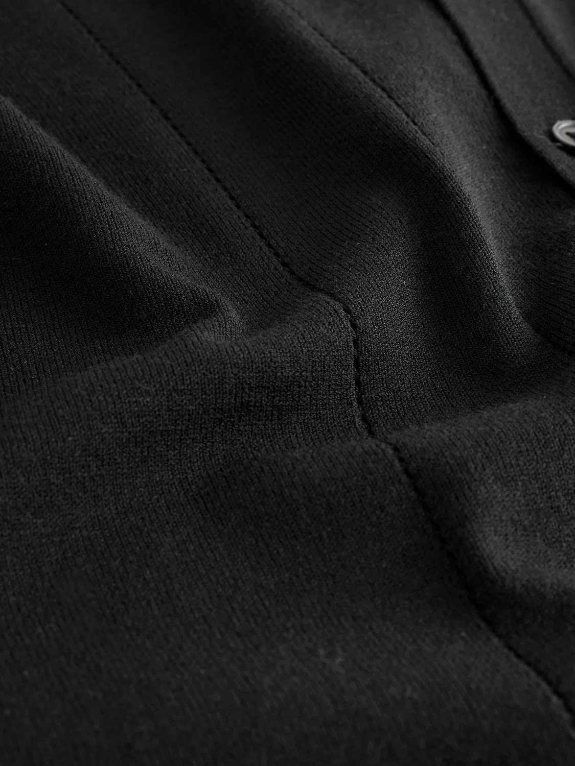 Поло с отложным воротником, модель Black Knitted Revere Collar Next, черный — фото 3