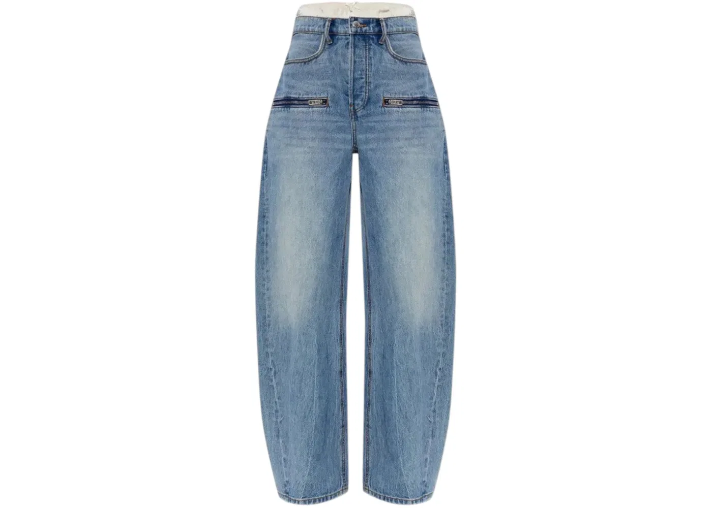 Женские джинсы с горизонтальными молниями из шелка Prestyle Float Jean Alexander Wang, Authentic Light Indigo