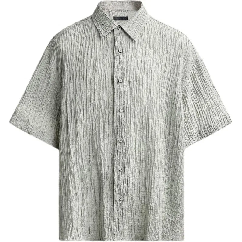 Мужская рубашка с лацканами прямого кроя Light Gray ZARA, Light Gray