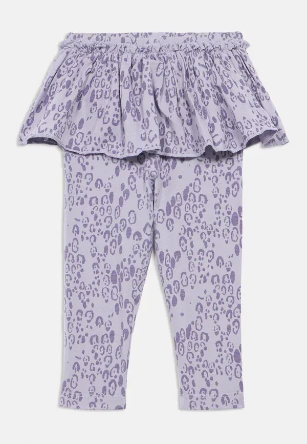 Леггинсы с принтом Mini leopard skirt baby leggings Mini Rodini Purple, фиолетовый — фото 3