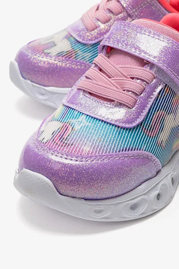 Детские кроссовки для девочек со светодиодами Mnpc, Lilac — фото 2