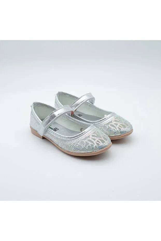 Детские балетки для девочек с принтом Arçın Shoes, Silver