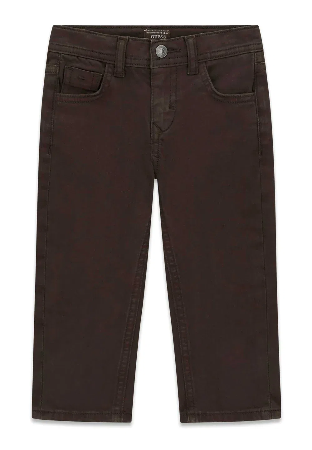 Атласные брюки прямого кроя - джинсы прямого кроя Guess, Braun — фото 4