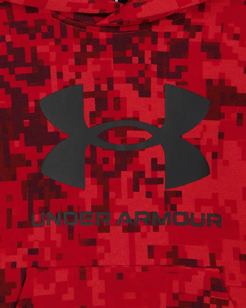 Комплект с худи для мальчиков флисовый, худи и джоггеры, UA Rival Print UnderArmour, Anthem Red/Black — фото 2