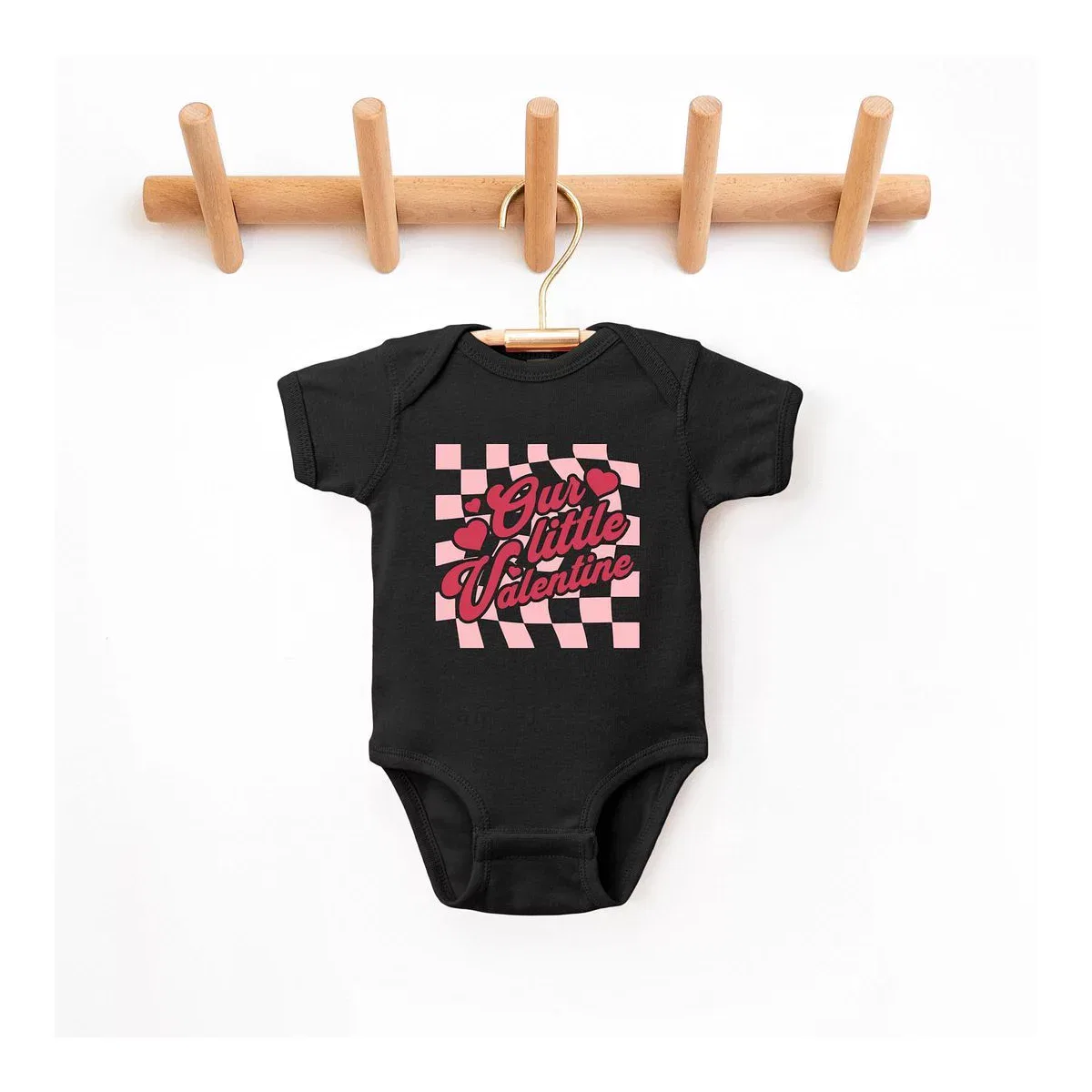 Детское боди с коротким рукавом Our Little Valentine The Juniper Shop, Black
