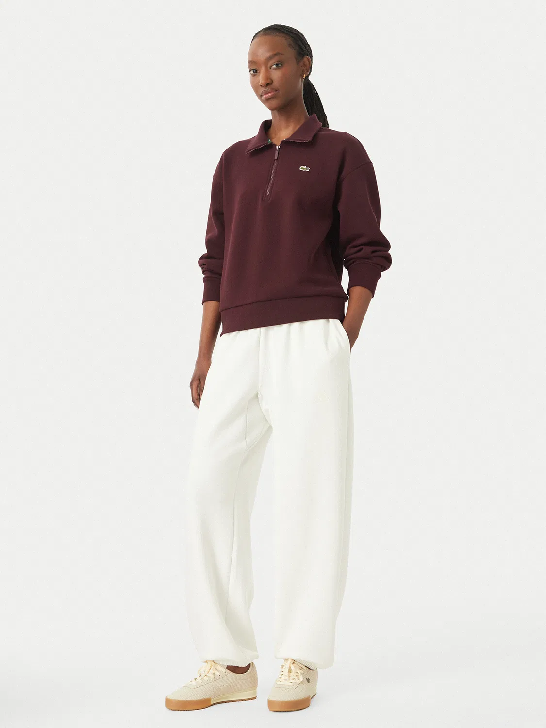 Женская толстовка стандартного кроя Lacoste, темно-коричневый — фото 2