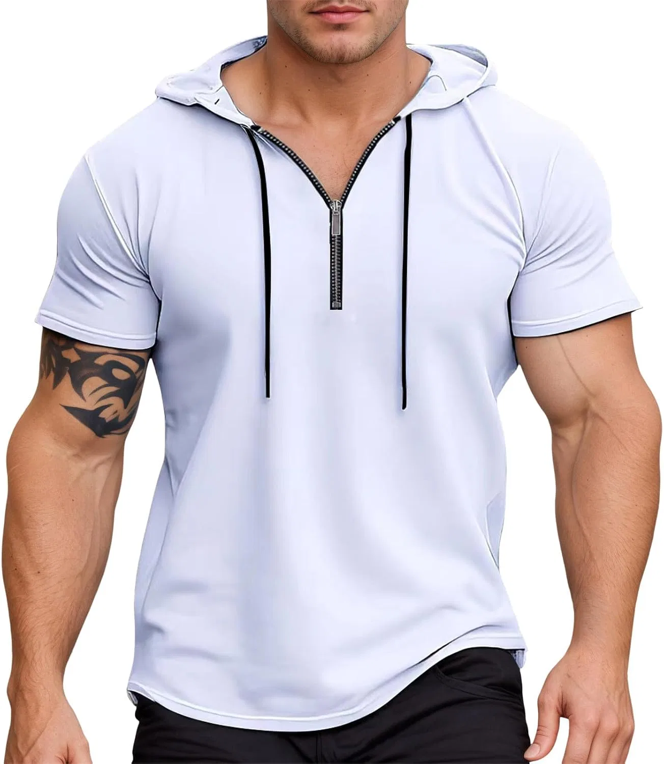 Мужская легкая худи-футболка с капюшоном Regular Fit, White