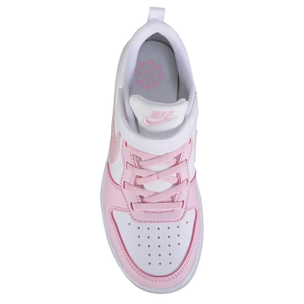 Детские низкие кроссовки Court Borough Recraft Nike, White/Pink — фото 4