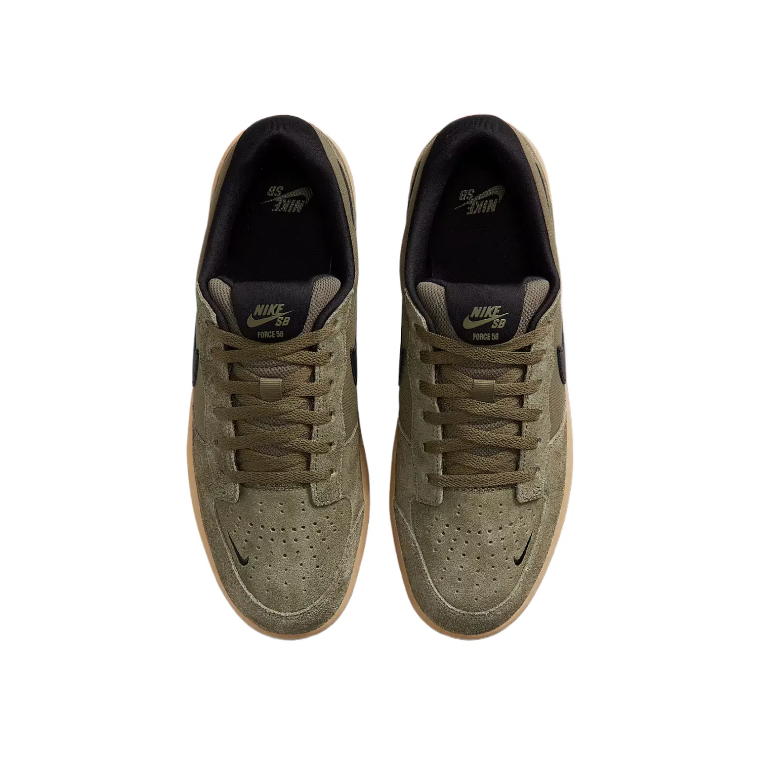 Детские кеды для скейтбординга с низким верхом Nike SB Force 58, Medium Olive Green/Medium Olive Green/Light Brown/Black — фото 4