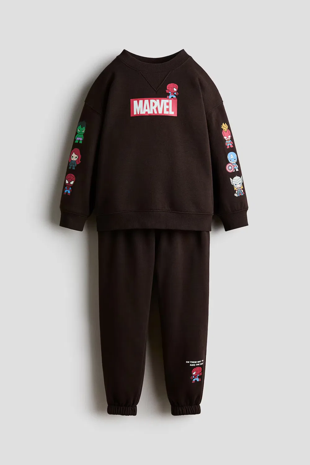 Комплект из двух толстовок с принтом H&M, Dunkelbraun/Marvel Comics