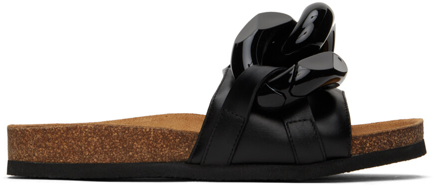 Черные шлепанцы с цепочками JW Anderson
