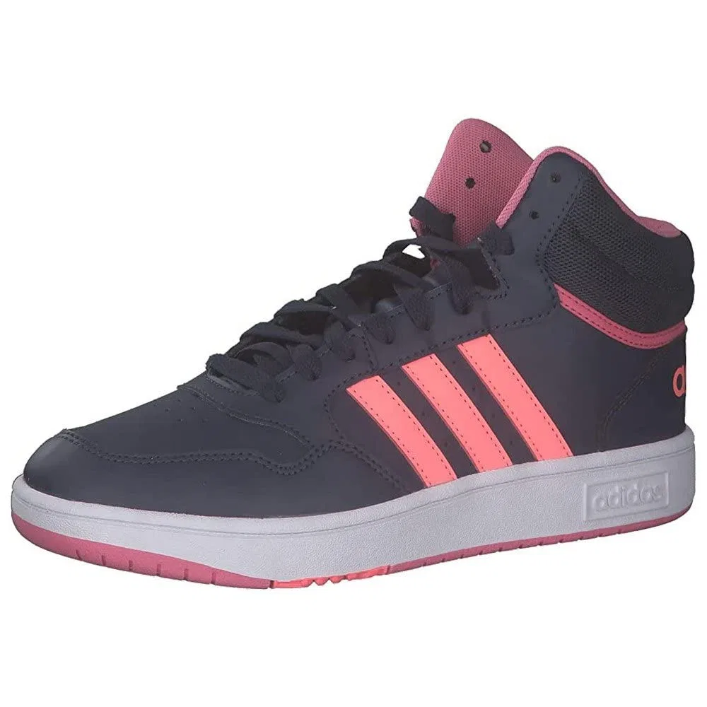 Детские кроссовки для мальчиков и девочек спортивные Hoops Mid 3.0k Adidas, Navy Blue Pink — фото 3