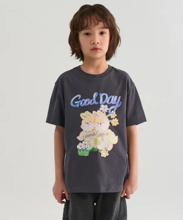 Футболка с коротким рукавом Good Day Relaxed, Musinsa Standard Kids, серый