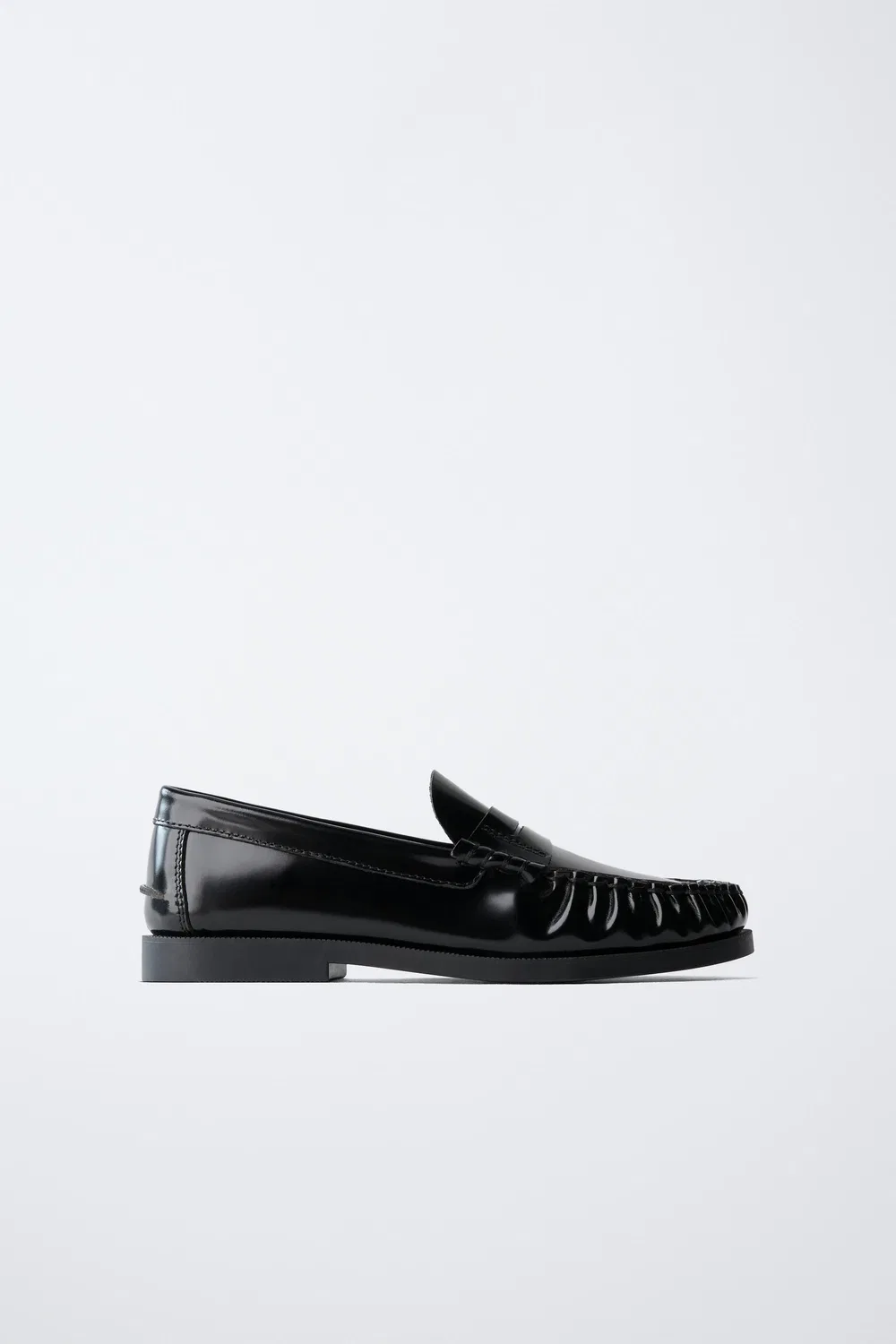 Кожаные школьные лоферы ZARA, Black