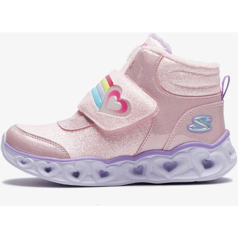 Детские кроссовки-ботинки для девочек с подсветкой Heart Lights - Brilliant Rainbow Skechers