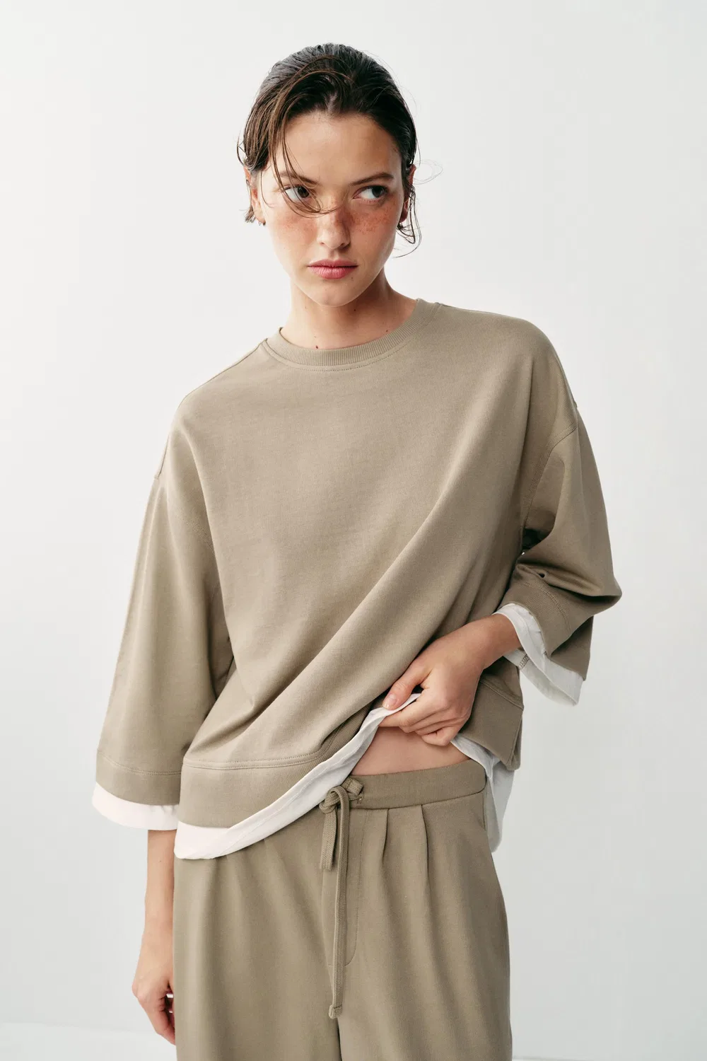 ШТАНЫ-ПОДВЕСКИ ZARA, Mid-Camel — фото 4