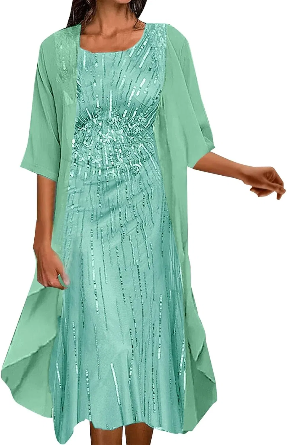 Женское платье-макси с цветочным принтом, Flowy Boho Floral, зелёный