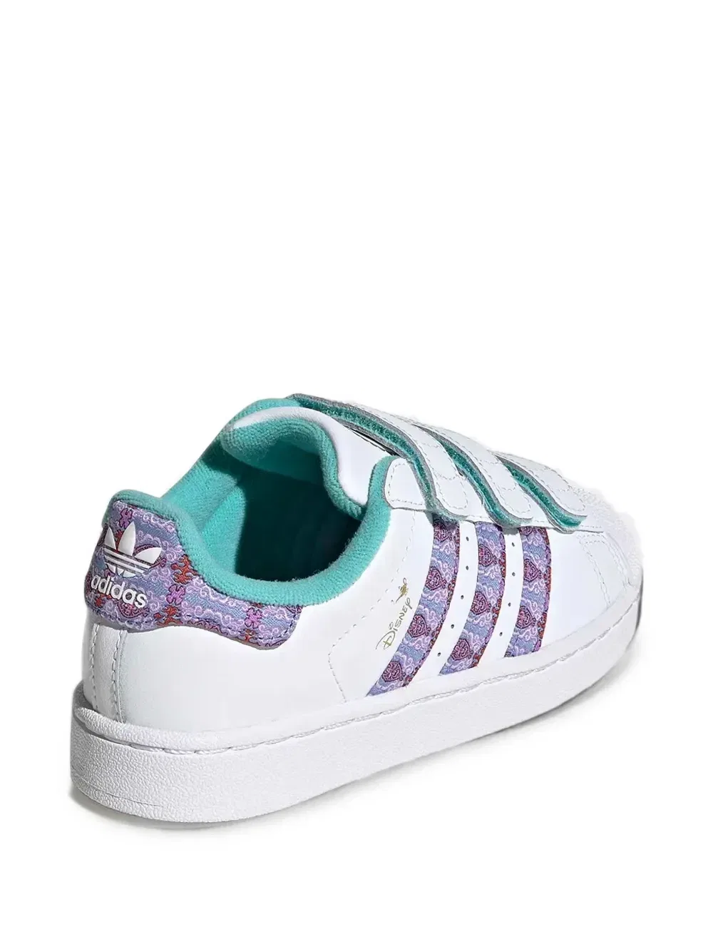 Кроссовки adidas Kids x Disney Princess Superstar с ремешками на липучках, белый — фото 3