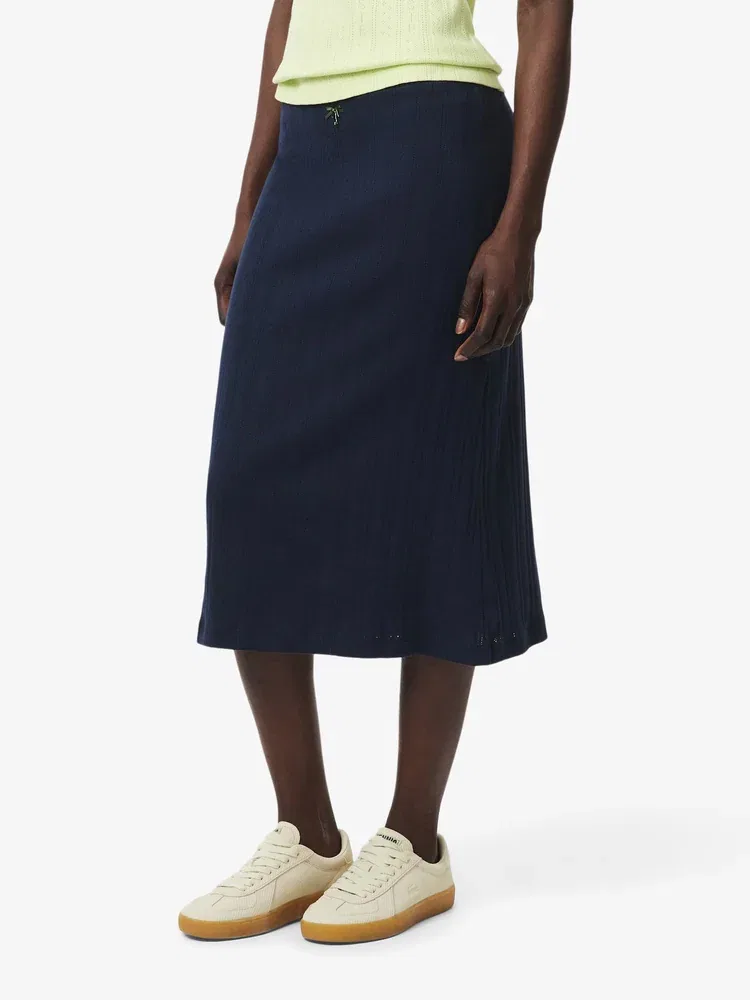 Юбка миди LACOSTE Pointele, Navy — фото 2