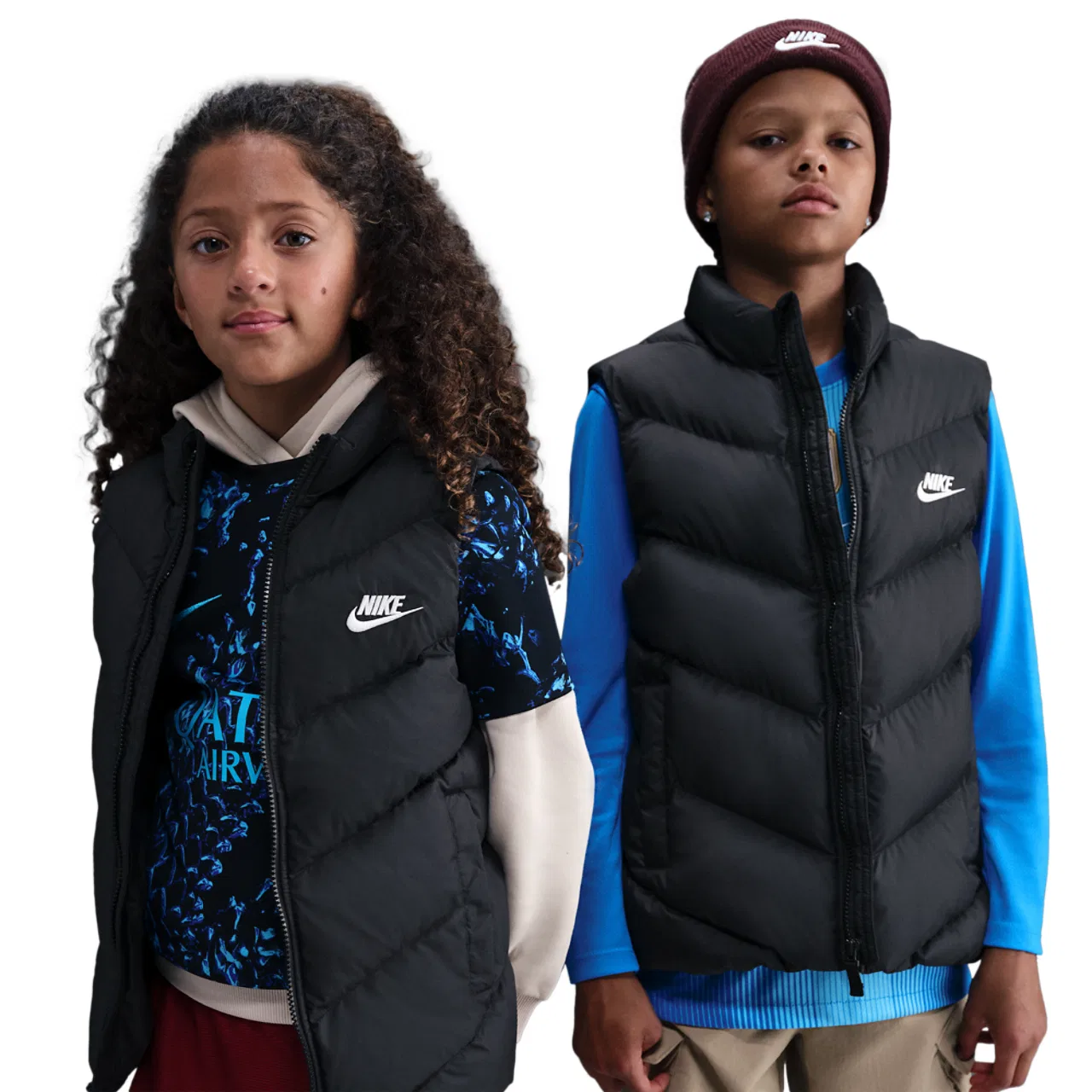 Детский жилет для мальчиков утепленный NSW Therma-FIT Puffer Vest Nike, черный/белый