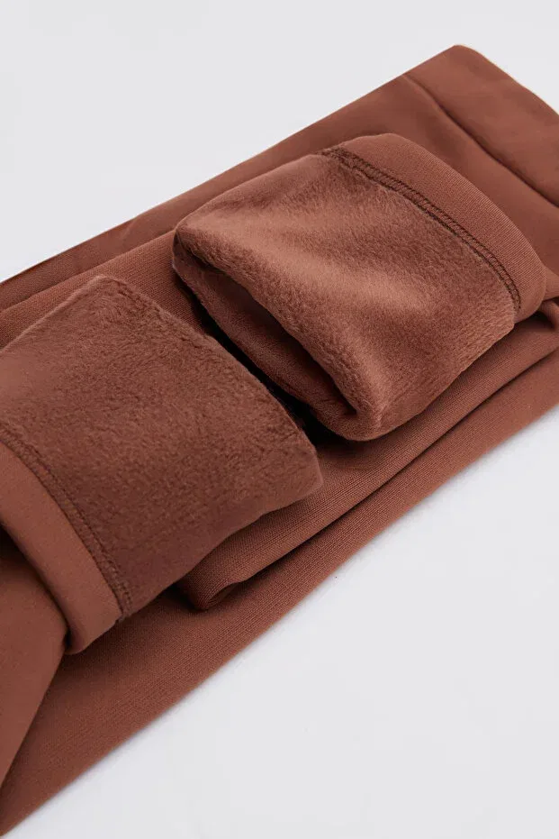 Детские леггинсы для девочек утепленные с вышивкой Lovetti, Brown — фото 3