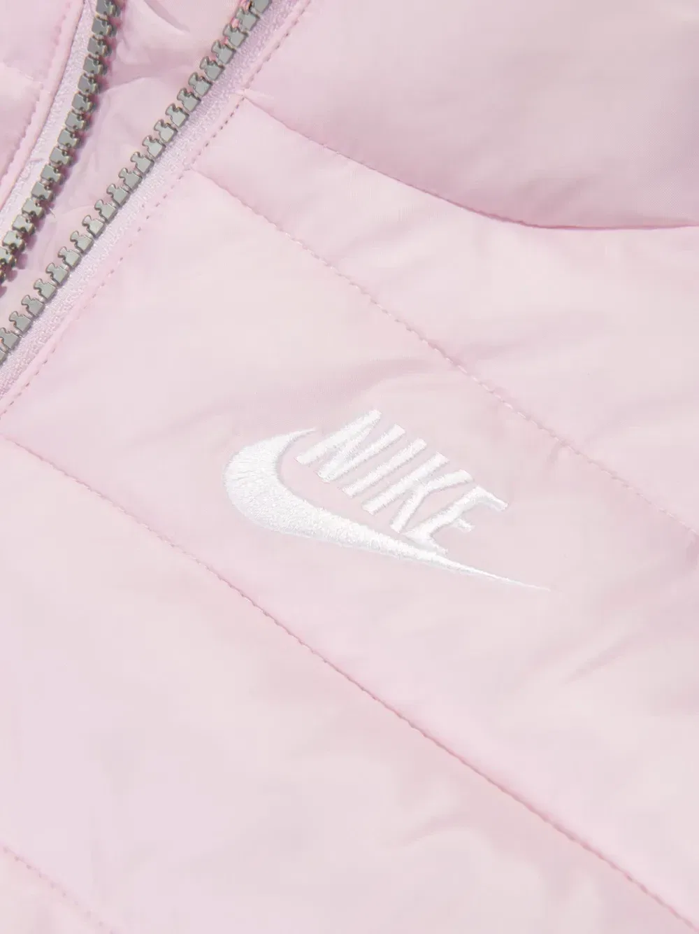 Стеганый пуховик с вышитым логотипом Nike Kids, розовый — фото 3