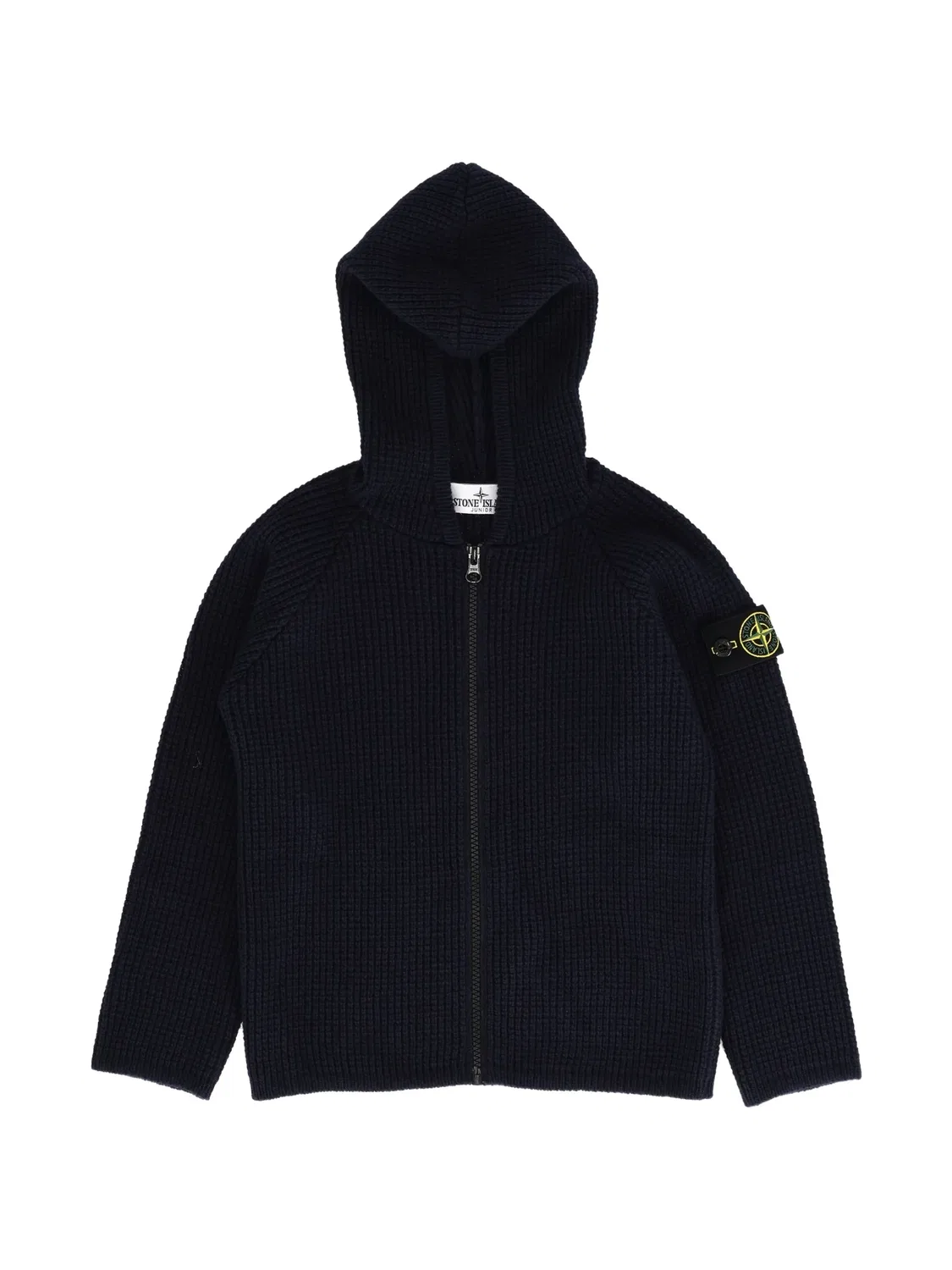 Фактурное худи с нашивкой Compass Stone Island Junior, синий