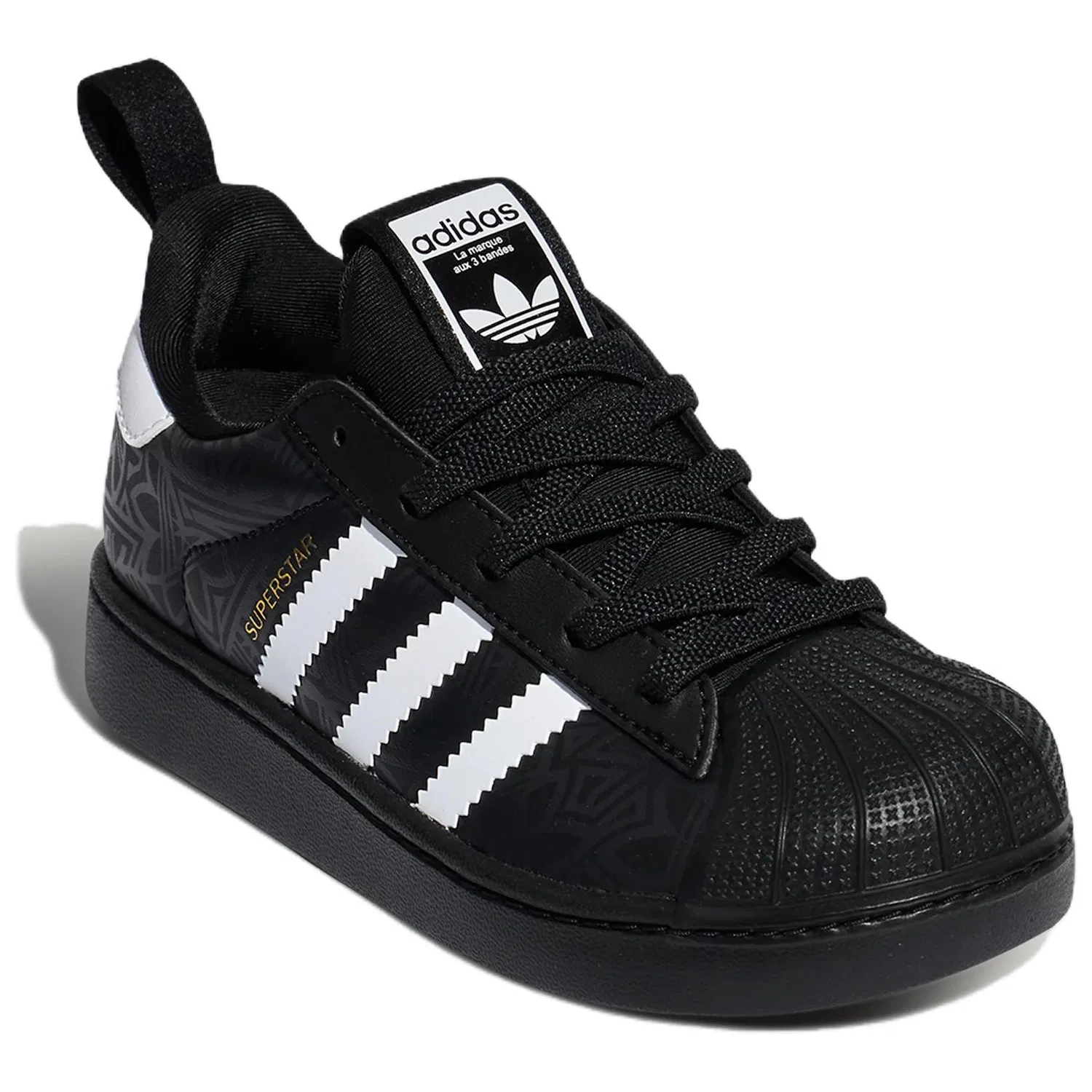 Детские кроссовки для скейтбординга Superstar Adidas Originals, Black/White/Gold — фото 4