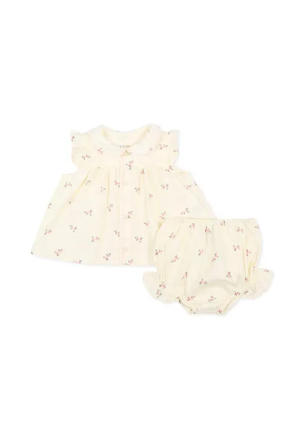 Платье-рубашка с флоральным принтом Set Petit Bateau, Ivory, слоновая кость