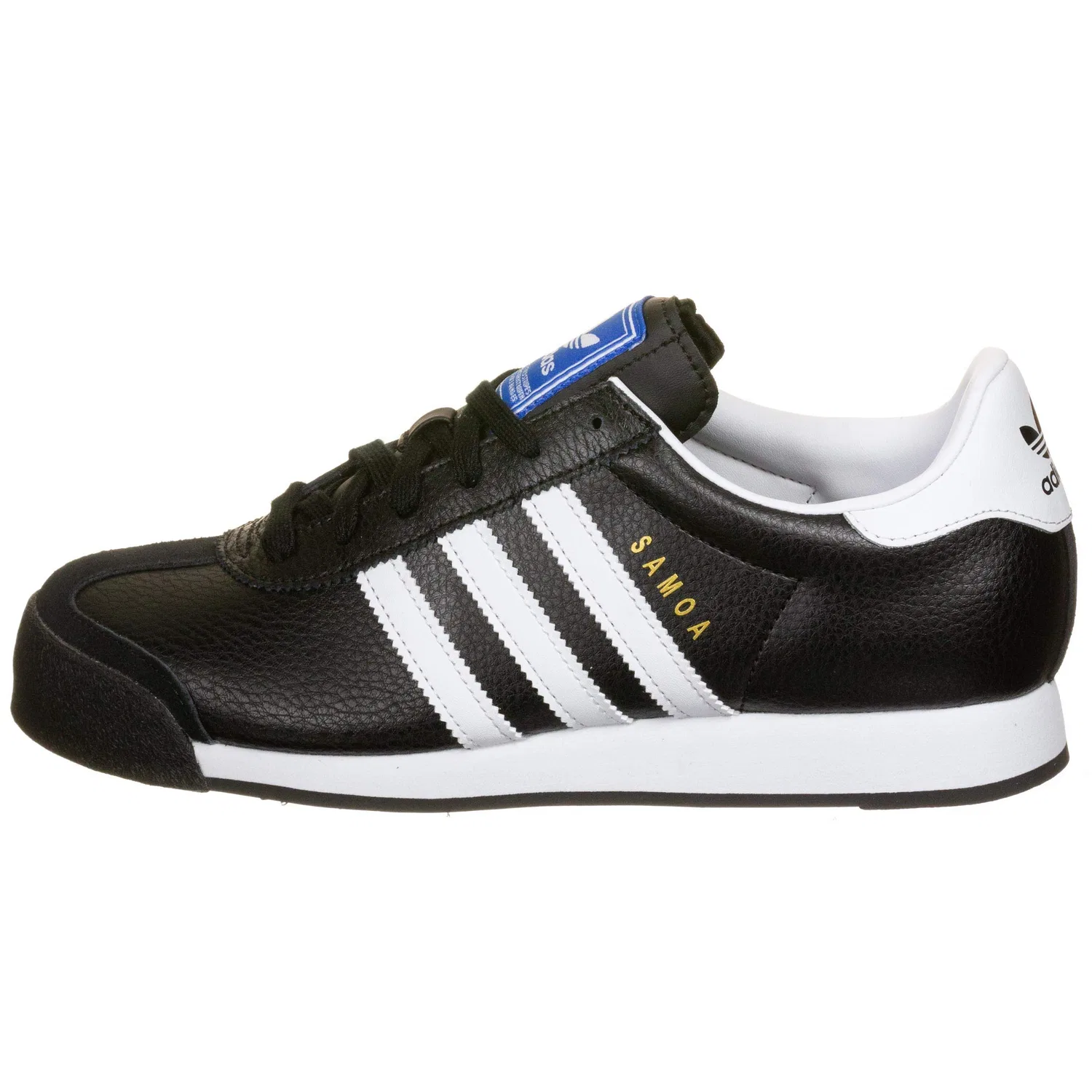 Детские кроссовки для мальчиков с кожаным верхом Samoa Adidas Originals, Black Core Black Footwear White Gold — фото 2