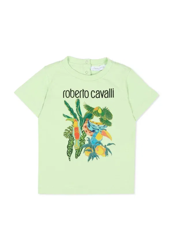 Футболка с принтом Food Roberto Cavalli Junior, зеленый