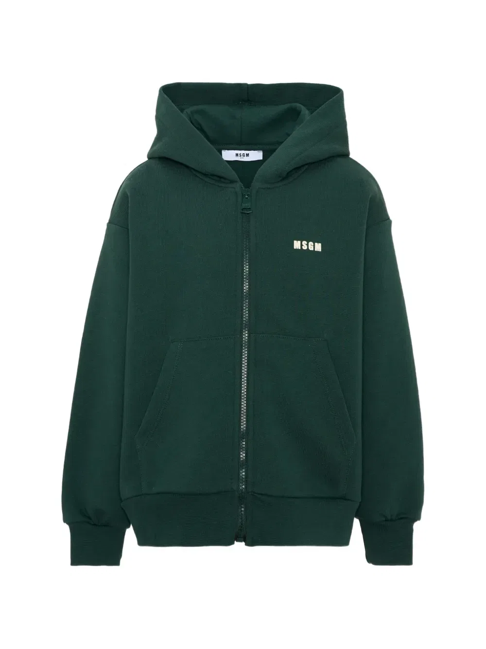 Толстовка на молнии с логотипом Msgm Kids, зеленый