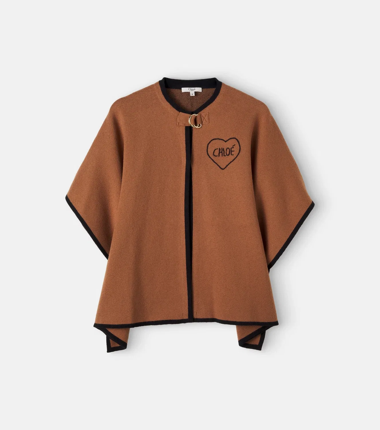 Накидка хлопковая с логотипом Chloé Kids, коричневый