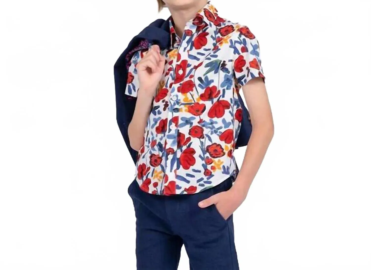 Детская рубашка с принтом Day Party Shirt Appaman, White Rose