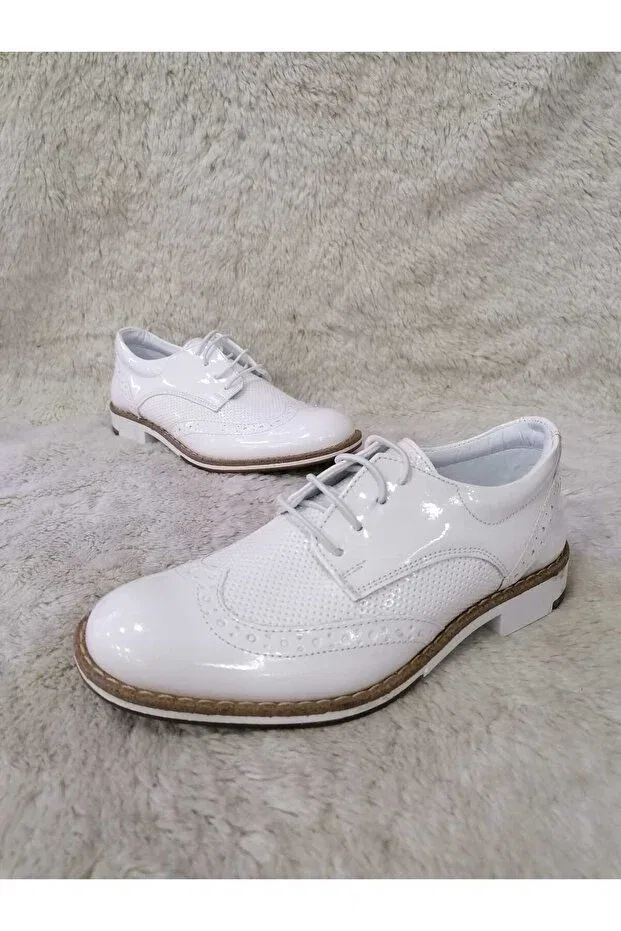 Детские туфли для мальчиков классические из кожзама Özgür Kids, White