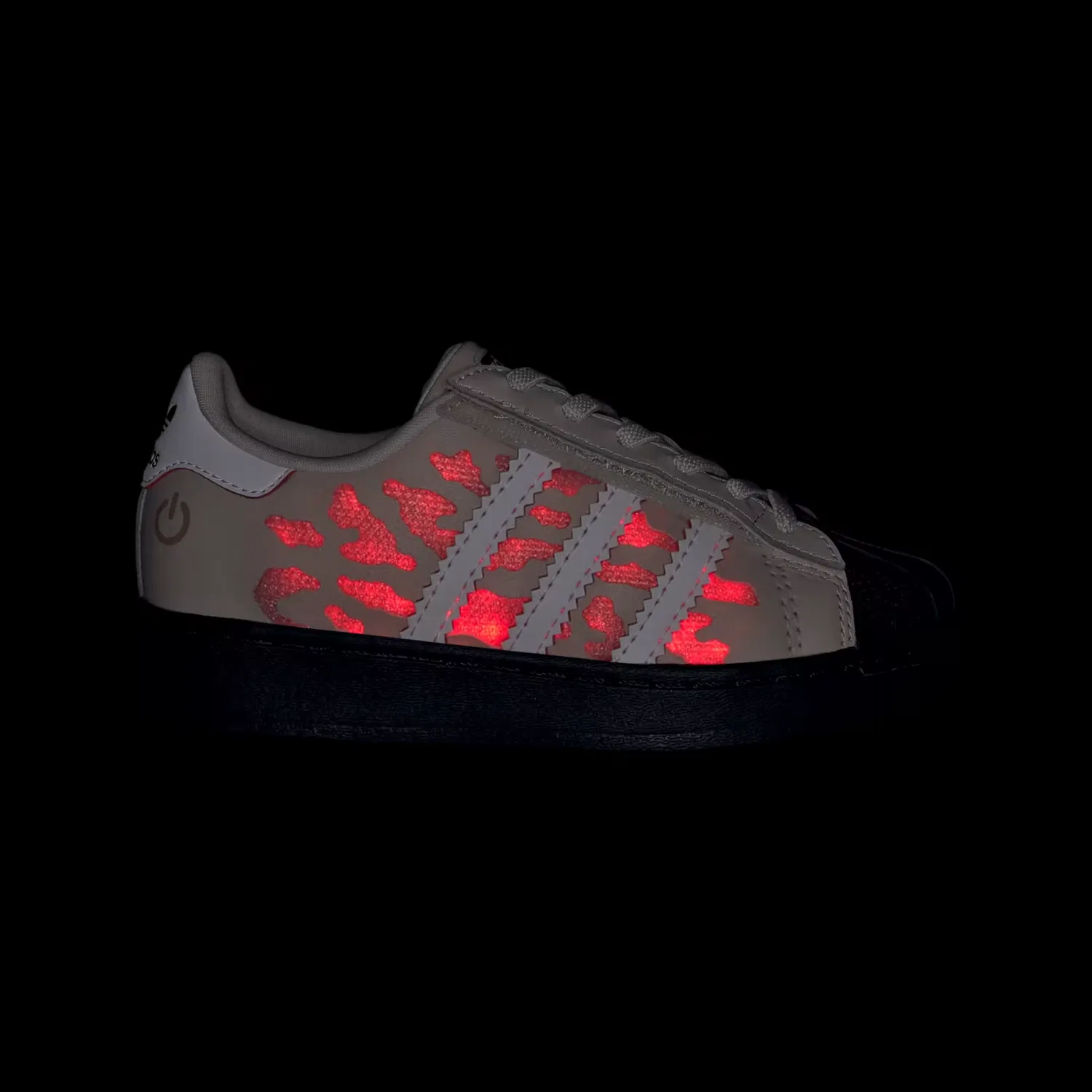 Детские кроссовки со светодиодной подсветкой Superstar LED Lights Adidas Originals, бежевый/белый — фото 2
