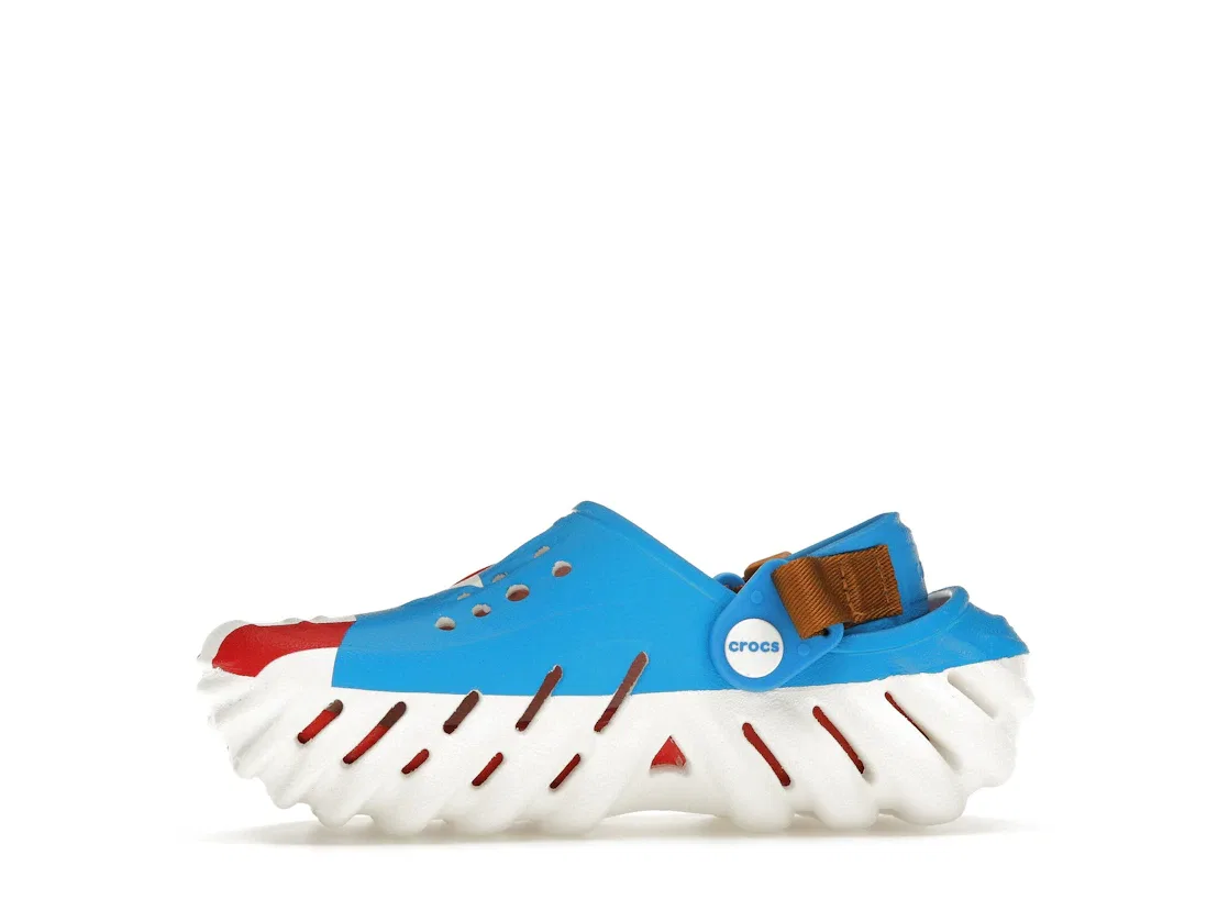 Детские клоги Echo Clog Crocs, Blue/Red/White — фото 3