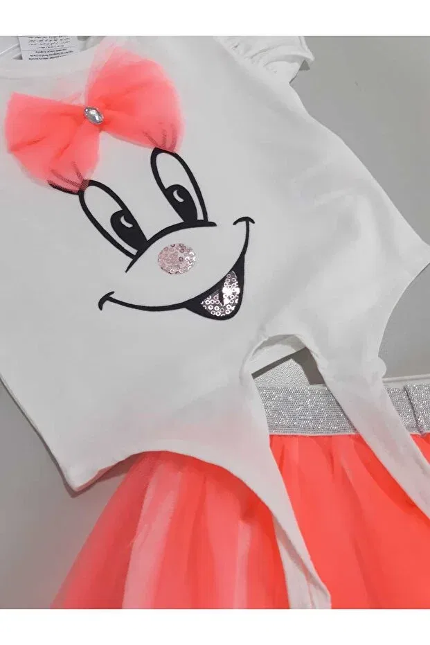 Детский комплект для девочек с принтом Smiling face Sönmez Baby, Candy Pink — фото 3
