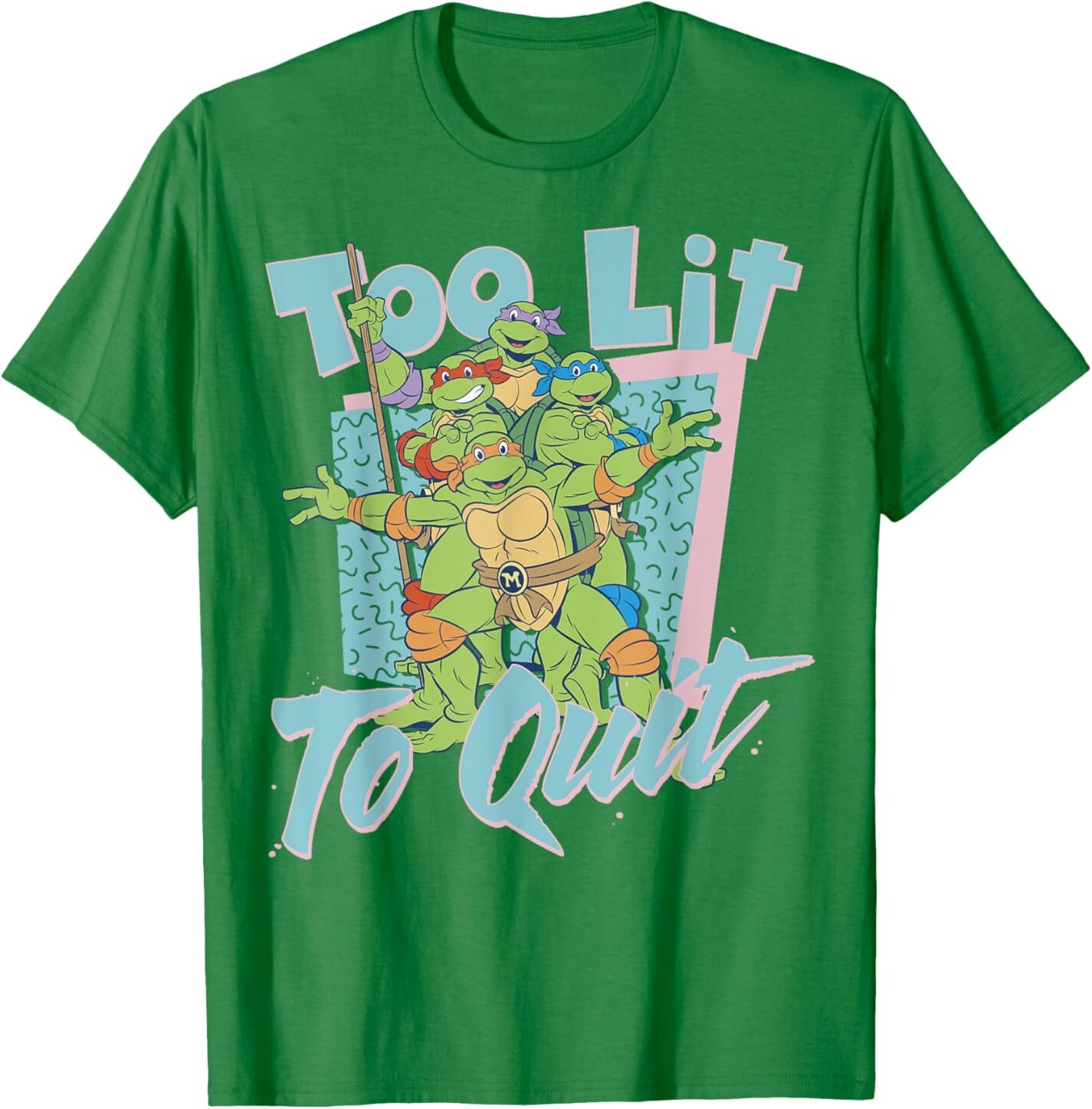

Мужская футболка Teenage Mutant Ninja Turtles Too Lit To Quit, зеленый