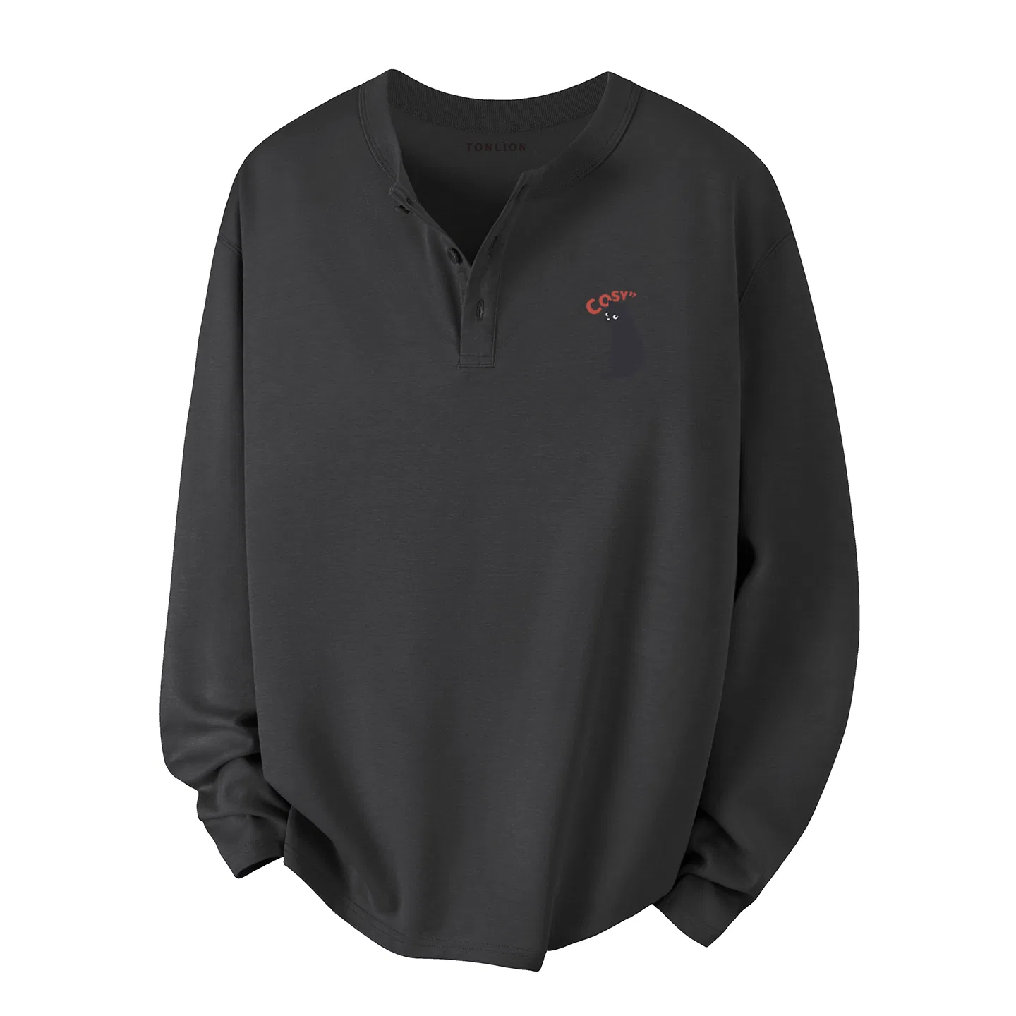 Детская футболка с длинным рукавом Henley Collar Top Tonlion, Heather Navy