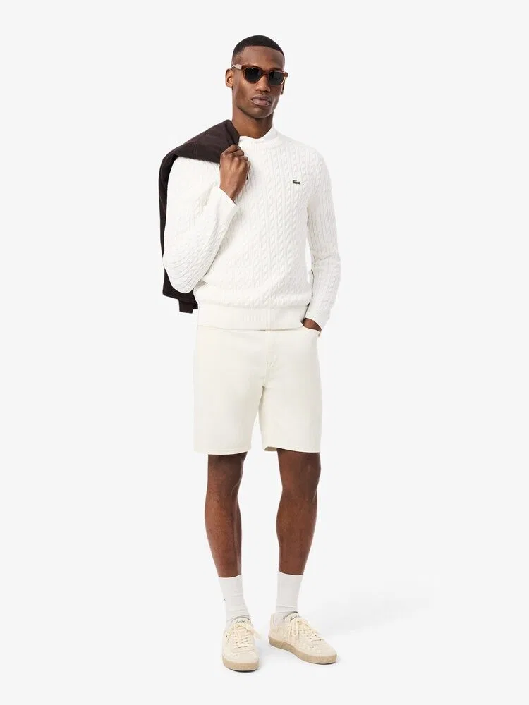 Пуловер трикотажный Long Sleeve LACOSTE, White — фото 4