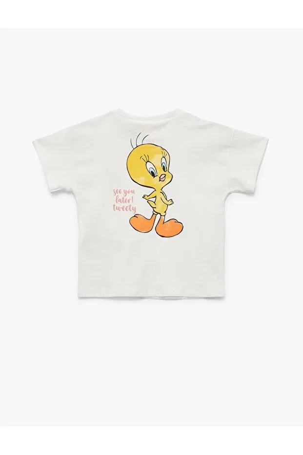 Детская футболка с принтом Tweety Koton, Ecru — фото 2